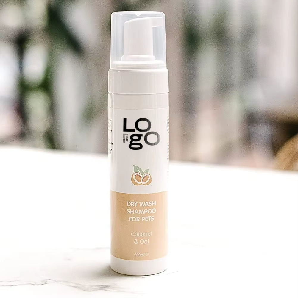 Private Label Dry Shampoo for Pets Natural Ingredients Deodorising Soothing Revitalise No Rinsing Pet Shampoo Coconut & Oat