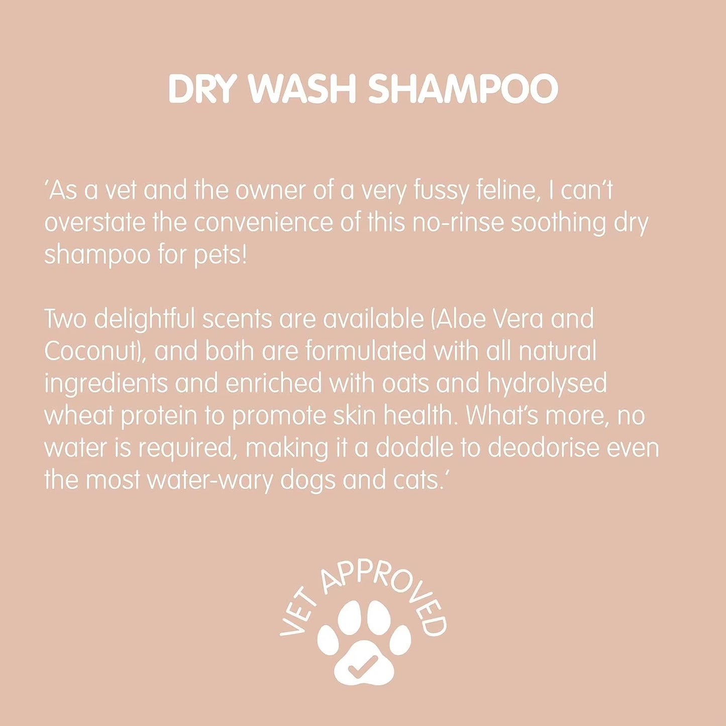 Private Label Dry Shampoo for Pets Natural Ingredients Deodorising Soothing Revitalise No Rinsing Pet Shampoo Coconut & Oat