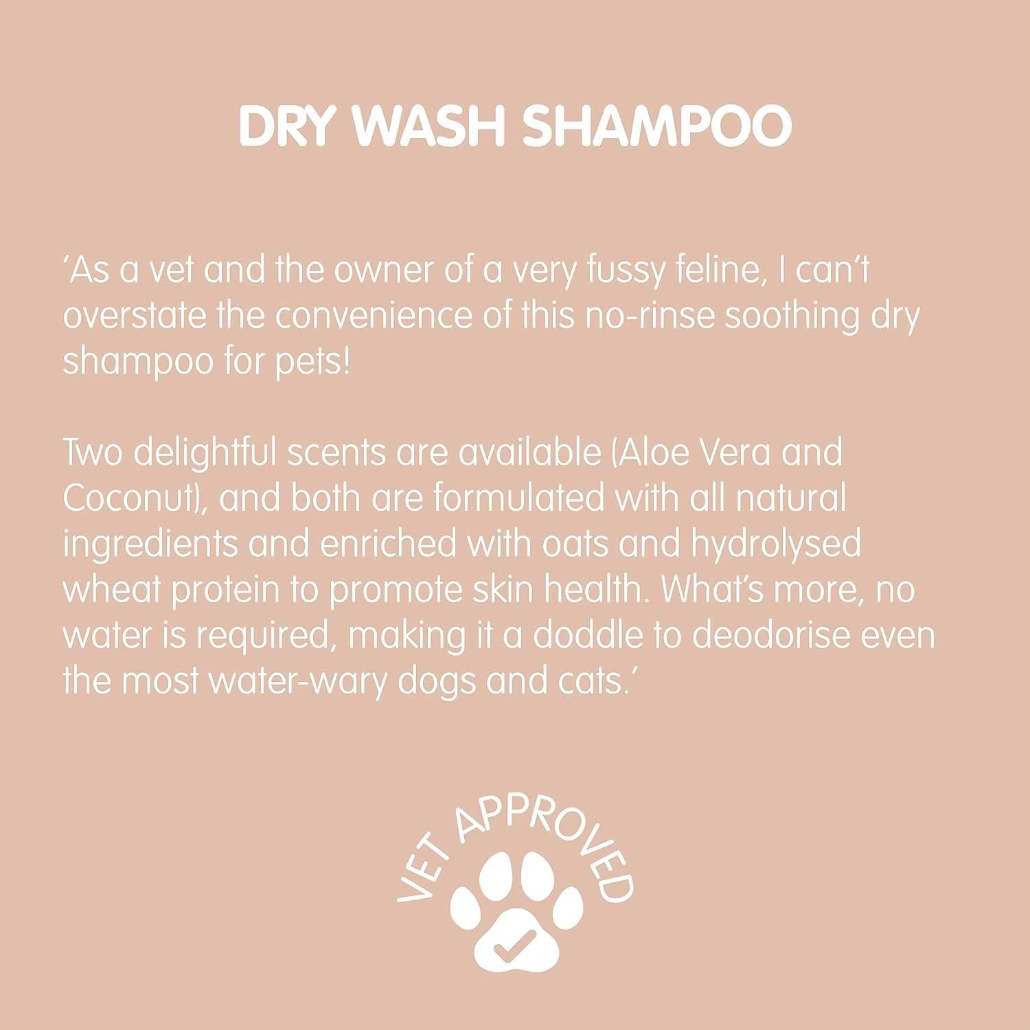 Private Label Dry Shampoo for Pets Natural Ingredients Deodorising Soothing Revitalise No Rinsing Pet Shampoo Coconut & Oat